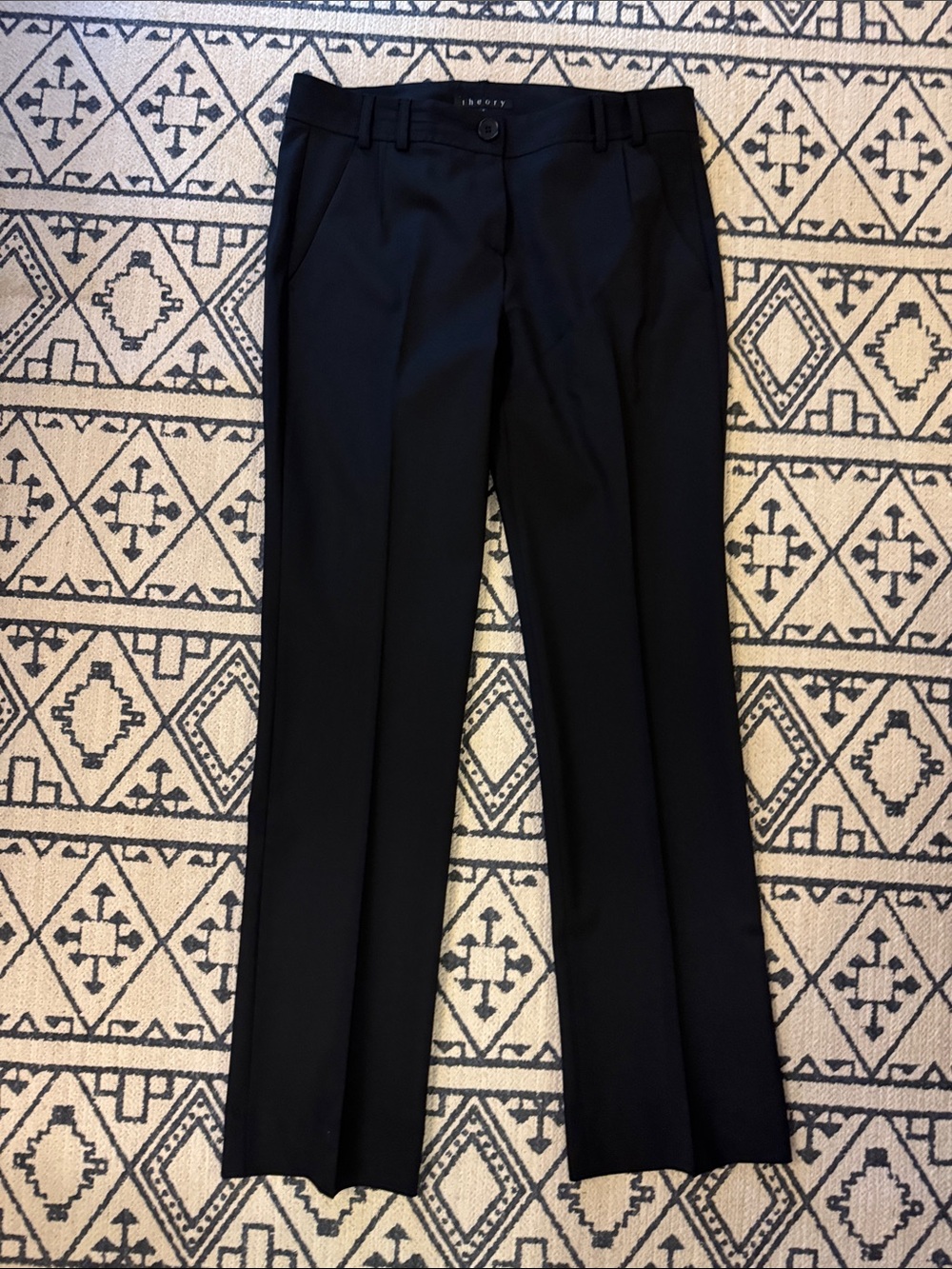 Theory Women's Black Wool Tailored Dress Pants